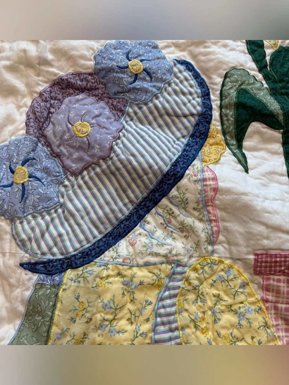 Vtg American Pacific Sunbonnet Sue Quilt Limited Edition Throw Floral 49x59”